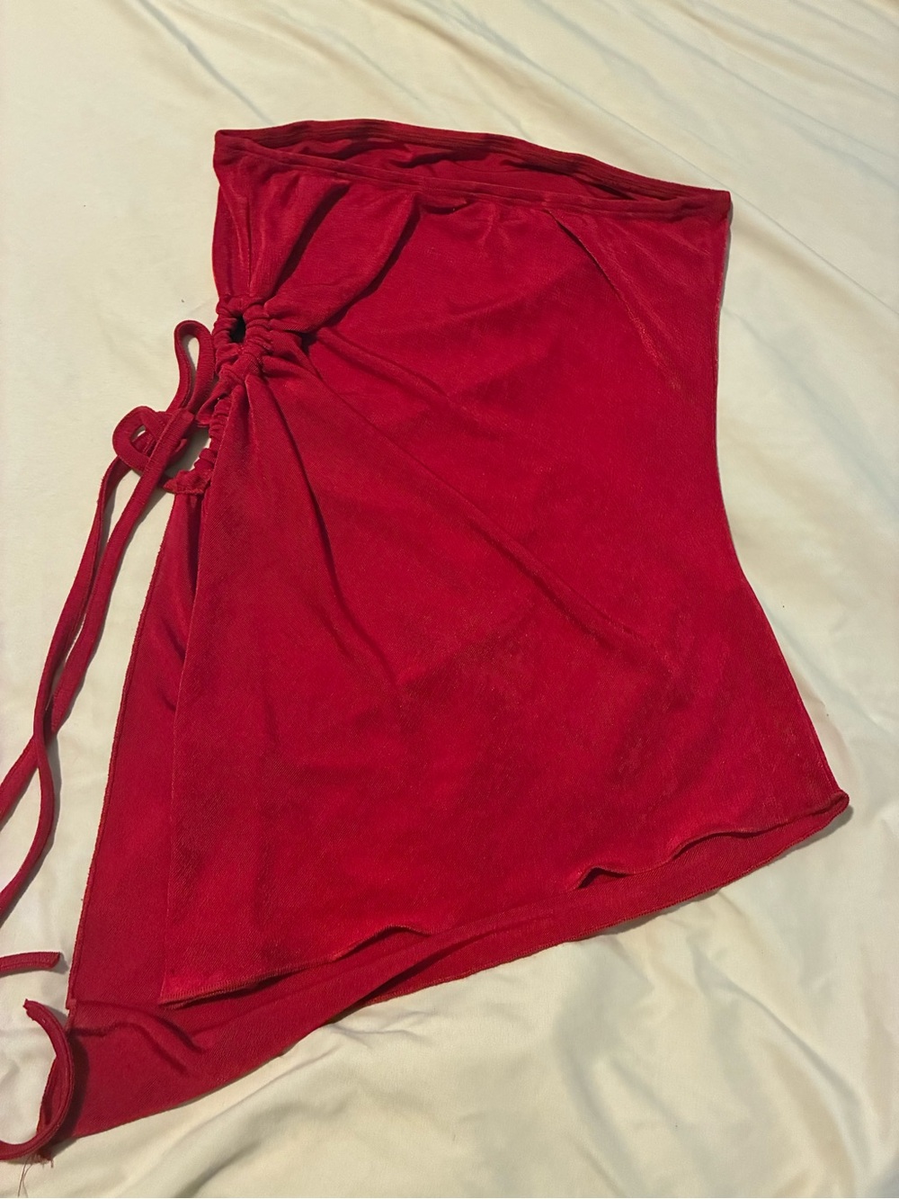 Red Women’s Ruched Side Top